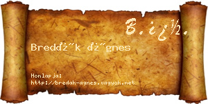 Bredák Ágnes névjegykártya